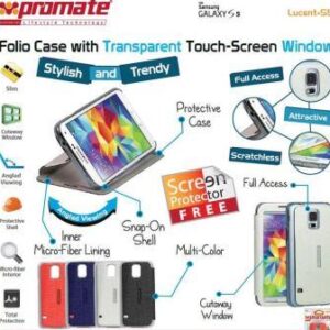 Promate White Lucent S5 Bookcover with Touch Screen