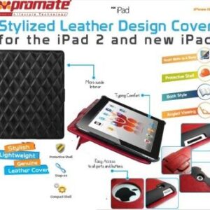 Promate Black iPose.10-Stylized Leather Design Cover