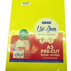 Marlin Kids A5 Precut Book Cover Yellow5 Pack