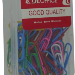 DLOffice Multicolour 28mm Paper Clips Plastic Tub