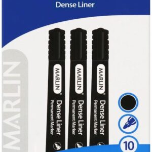 Marlin Dense Permanent Markers Black 10