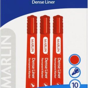 Marlin Dense Permanent Markers Red 10