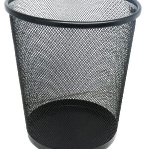 Brainware Round Steel Mesh Trash Can Black