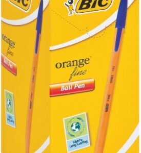 BIC Orange Fine Point Blue Ballpoint Pens